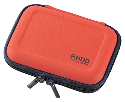 ポータブルHDD ケース セミハード Sサイズ HDD落下防止ネット付 オレンジ HDC-SH001DR...エレコム