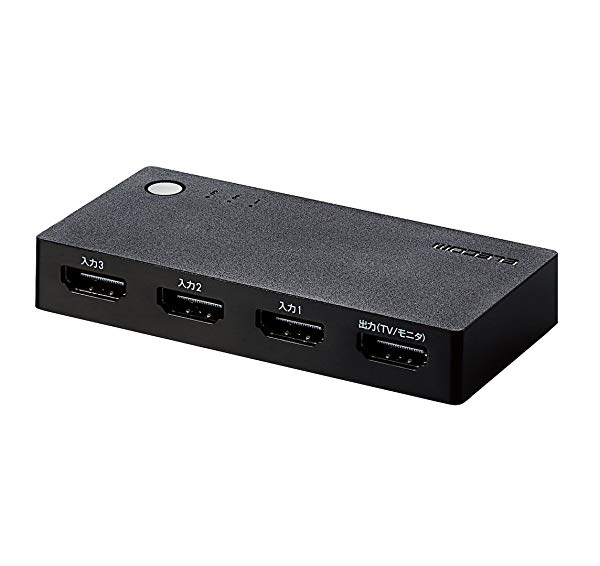 HDMI切替器 PS4 PS3 Switch対応 3入力1出力 自動 手動切替 ケーブルなしモデル ブラック DH-SWL3CBK...エレコム