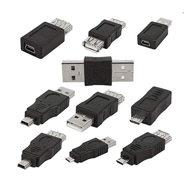 10個入り OTG 5pin Mini チェンジャー 変換アダプタ USB オス → メス 送料無料